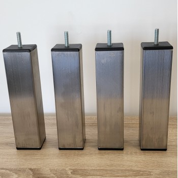 Pieds Inox Carrés Hauteur 20cm|Literie et Matelas dinotte.com