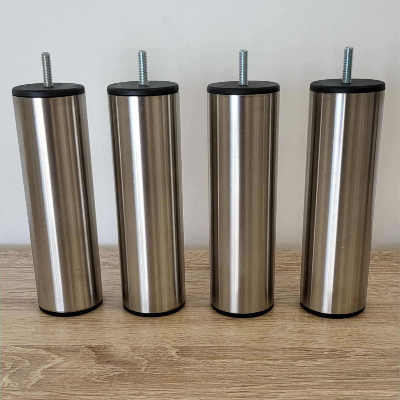 Pieds Inox Cylindriques Hauteur 15cm|Literie et Matelas dinotte.com